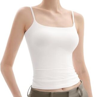 Women's Square Neck Tank Top Adjustable Spaghetti Straps Sleeveless Basic Tops Sharp Collection